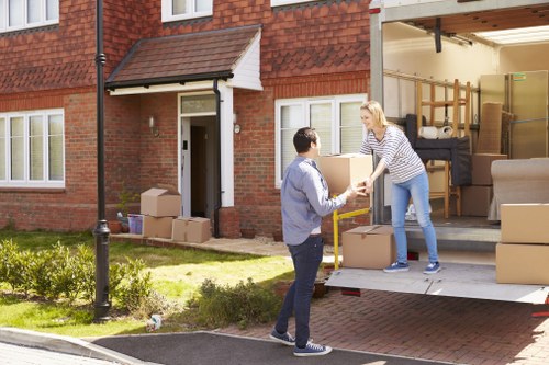 Professional team preparing office items for relocation
