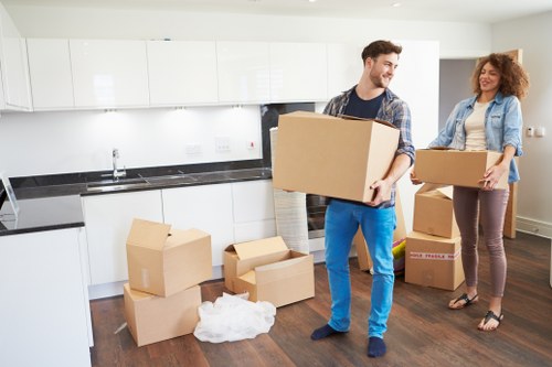 Bromley residential area with moving boxes